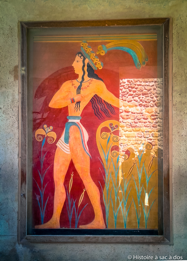 Copie de la fresque du prince aux fleurs de lys - Palais de Cnossos en Crète